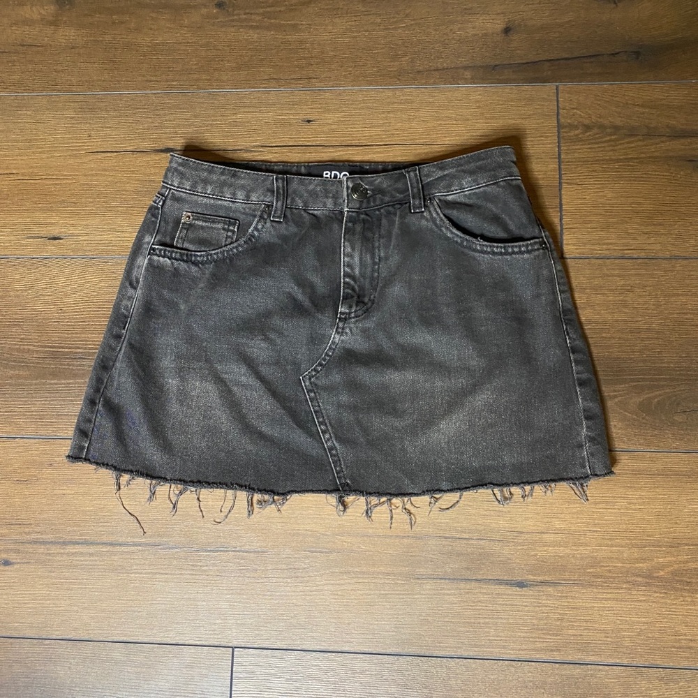 BDG black denim skirt